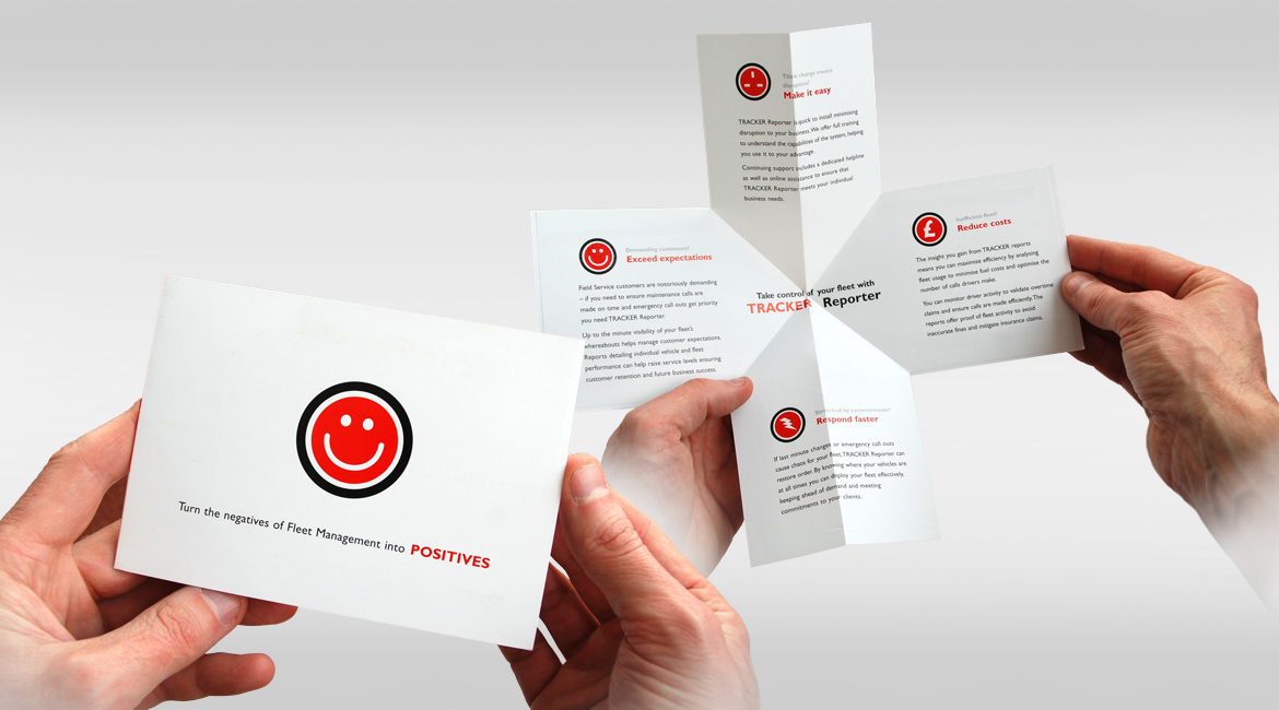 Pop-up mailer. Turns from negative to a positive