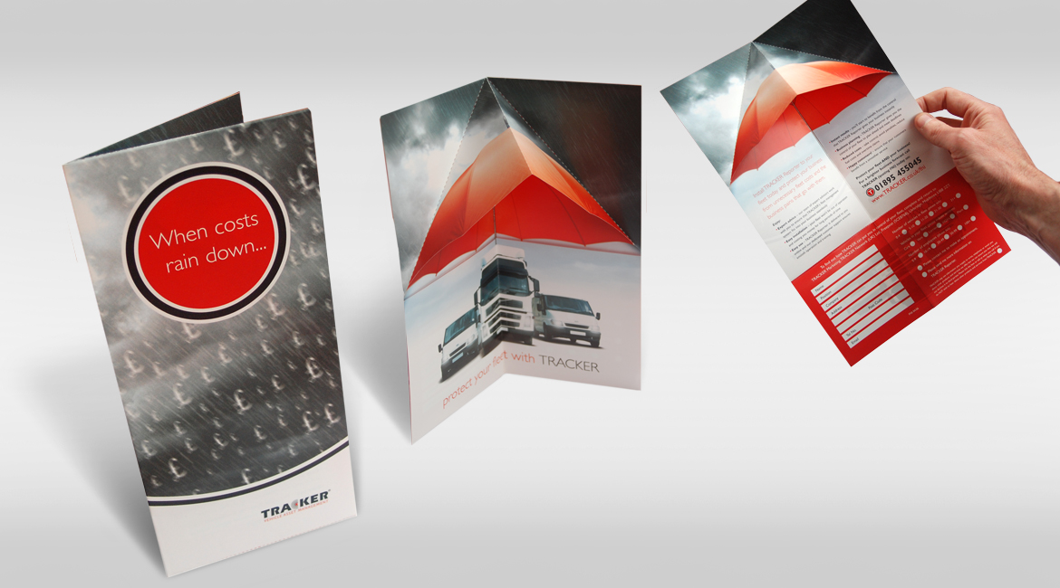 Magazine insert with pop-up (like a story book) umbrella 